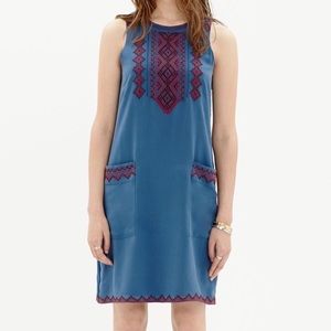 Silk Madewell Embroidered Shift Dress